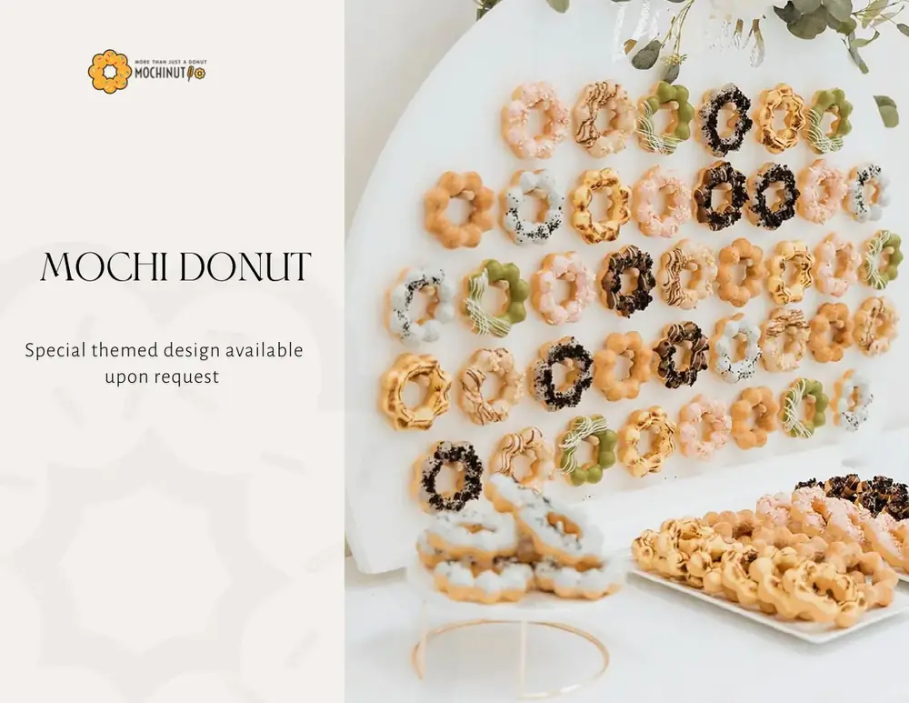 Catering menu page: Donut walls and displays