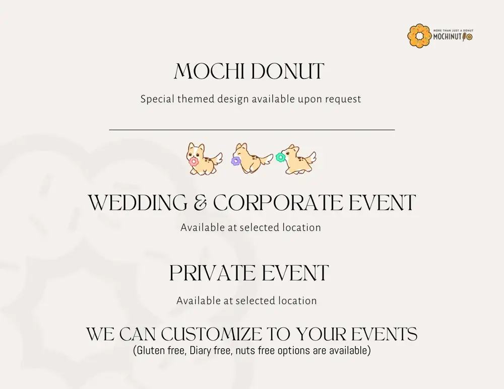 Catering menu page: Events and custom orders