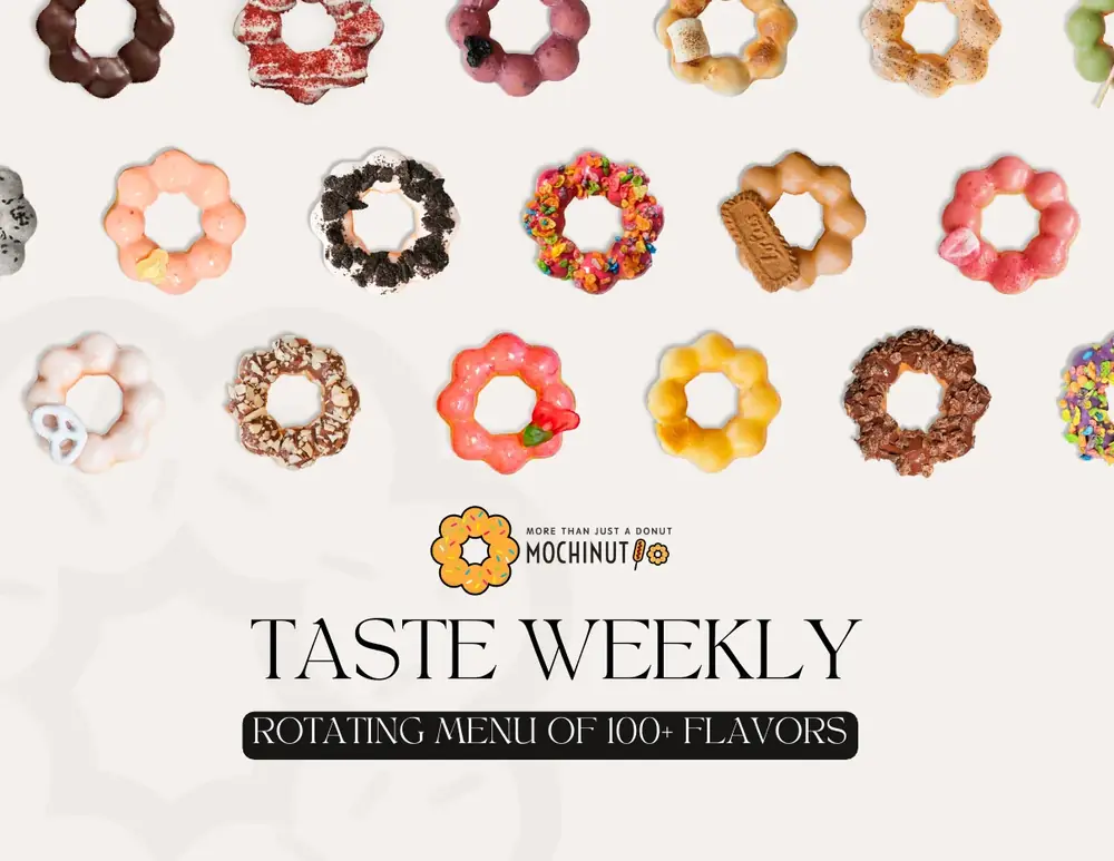 Catering menu page: 100+ rotating flavors